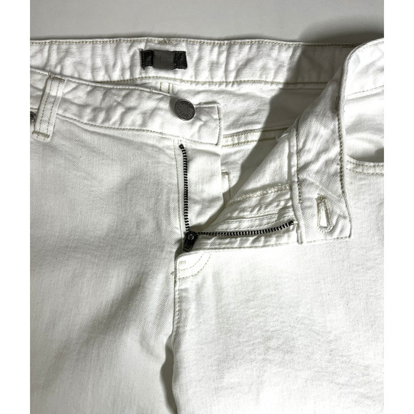 J Jill Mid Rise Boot Cut Jeans Size 12 White Stretch Pockets Western Boho - Picture 10 of 13